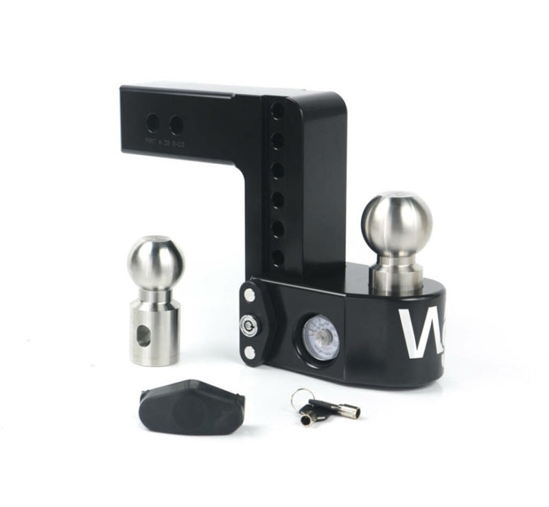 Weigh Safe 8in Drop Hitch w/ Built-in Scale & 2in Shank (8K/18.5K GTWR) w/WS05 - Black Cerakote