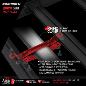 Go Rhino SRM500 Dual Rail Kit (For 65in. Long Rack) - Tex. Blk (Rails ONLY - Req. Platform)