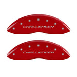 MGP 4 Caliper Covers Engraved Front Block/Challenger Engraved Rear Vintage Style/RT Red fnsh slvr ch