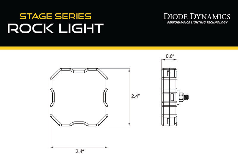 Diode Dynamics Stage Series SXS Rock Light Installer Kit - White Diffused M8 (8-pack)