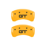 MGP 4 Caliper Covers Engraved Front Mustang Engraved Rear GT Yellow finish black ch
