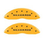 MGP 4 Caliper Covers Engraved Front & Rear Silverado Yellow Finish Blk Char 02 Chevy Avalanche 2500