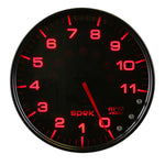 Autometer Spek-Pro Gauge Tachometer 5in 11K Rpm W/Shift Light & Peak Mem Black/Smoke/Black