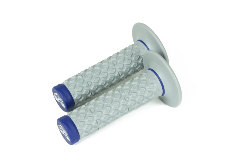 Renthal Soft/Firm MX Dual Compound Grips Tapered 1/2 Waffle - Gray/Blue