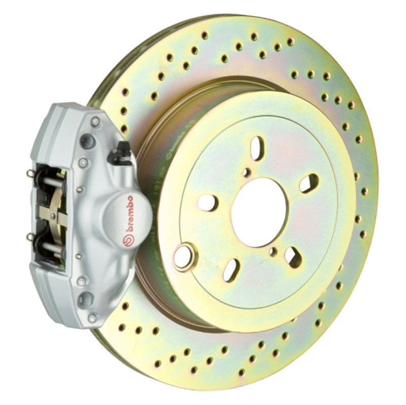 Brembo 99-05 323i/325i/328i (Excl. xDrive) Rr GT BBK 2Pist Cast 2pc 294x19 1pc Rotor Drilled-Silver