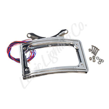 Letric Lighting 12-16 Dyna Switchback Perfect Plate Light Chrome Curved License Plate Frame