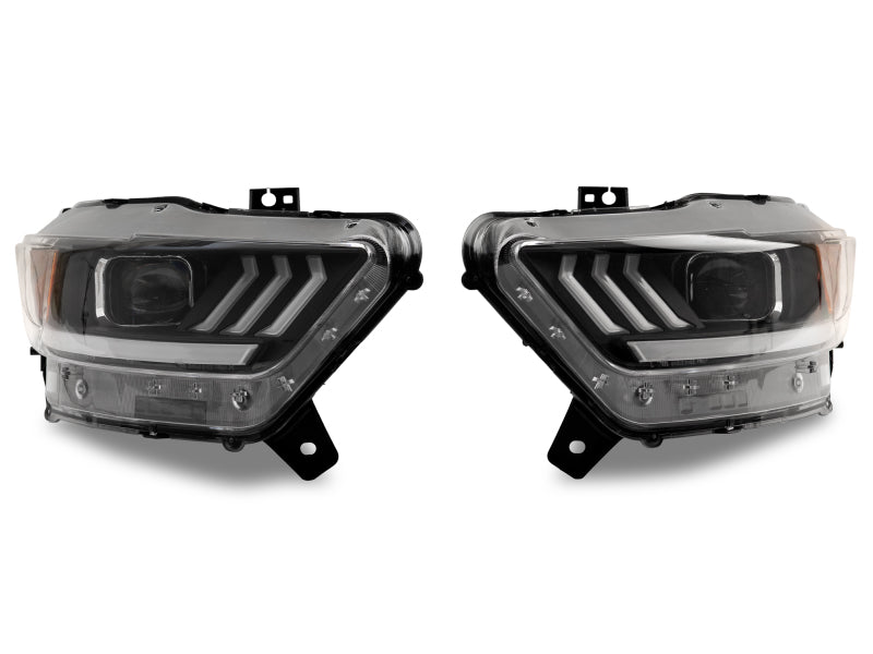 Raxiom 15-17 Ford Mustang GT350 GT500 LED Projector Headlights- Black Housing (Clear Lens)
