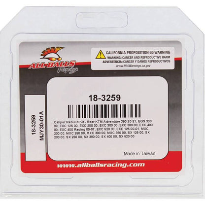 All Balls Racing 2000 KTM EXC 125 Caliper Rebuild Kit Rear