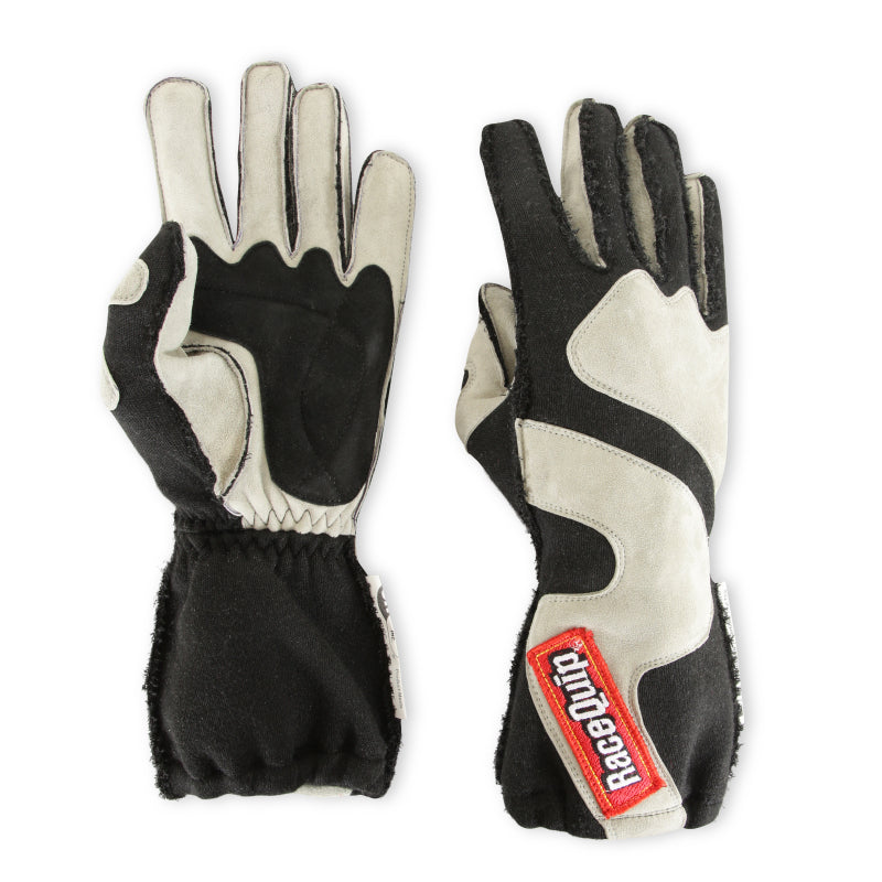 RaceQuip SFI-5 Gray/Black Small Outseam w/ Closure Glove