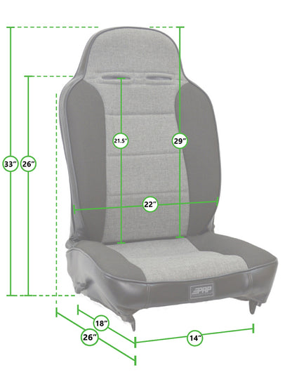 PRP 03-06 Jeep Wrangler TJ Enduro High Back Reclining Suspension Seats Kit - Black (Pair)