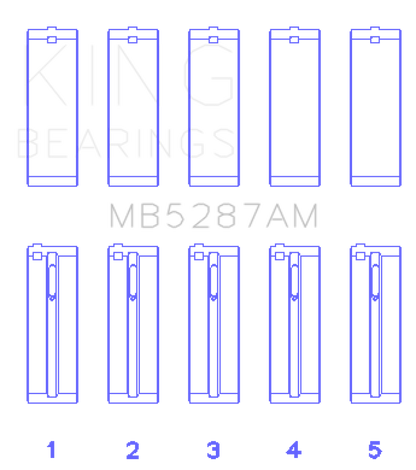 King Engine Bearings Toyota 1ZZ-FE (Size .50) Main Bearing Set