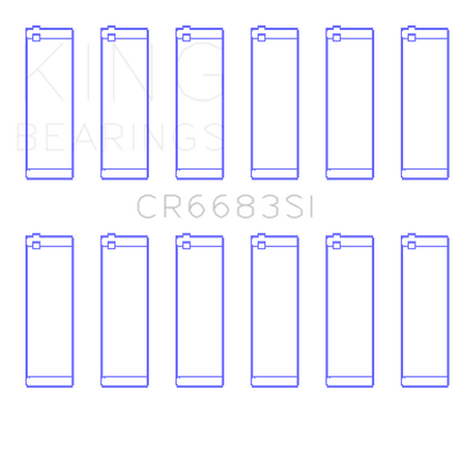 King Engine Bearings Chevrolet 262 (Od+.002in) (Size +0.50mm) Connecting Rod Bearing Set