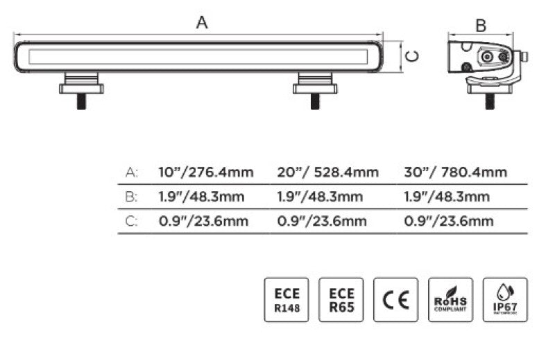 Go Rhino Xplor Flash Series Sgl Multi Function LED Light Bar (Track Mount) 20in. - Blk