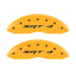 MGP Front set 2 Caliper Covers Engraved Front SRT4 Yellow finish black ch