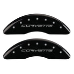 MGP 4 Caliper Covers Engraved Front C6/Corvette Engraved Rear C6/Z06 Black finish silver ch