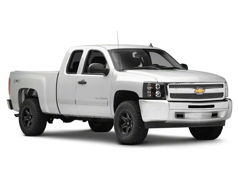 Raxiom 07-13 Chevrolet Silverado 1500 LED Halo Projector Headlights- Black Housing- Clear Lens