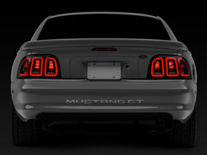 Raxiom 96-98 Ford Mustang Icon LED Tail Lights- Black Housing (Smoked Lens)