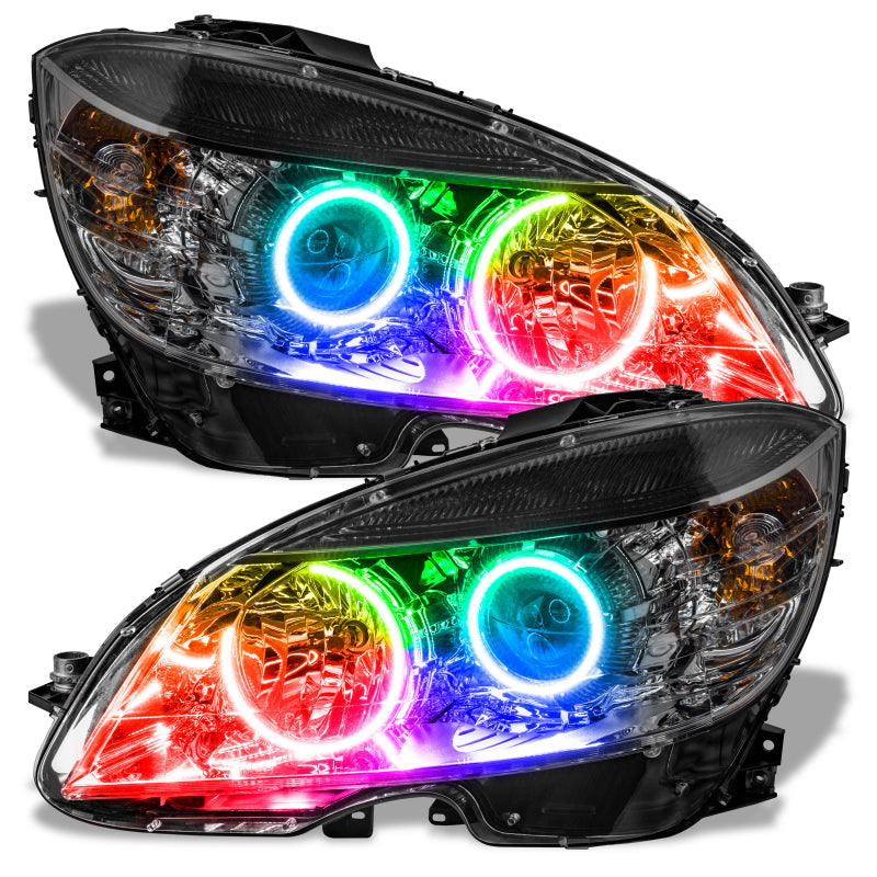 Oracle 0811 Mercedes Benz CClass PreAssembled Headlights  Chrome Housing ColorSHIFT