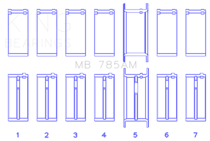 King Engine Bearings Ford 200 3.3L 12V (Size +0.20) Main Bearing Set