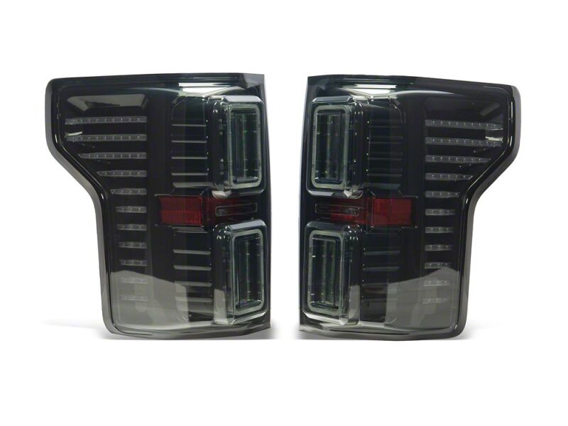 Raxiom 15-17 Ford F-150 CXR Series LED Tail Lights- Black Housing- Smoked Lens