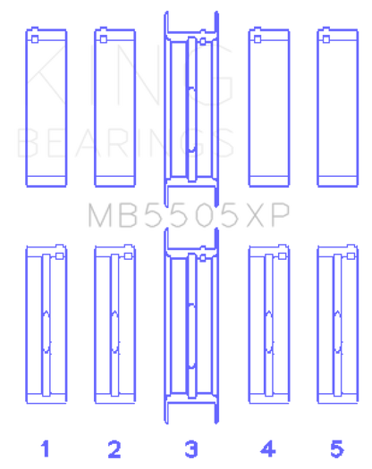King Engine Bearings Ford V8 351ci 5.8L / 400ci 6.6L 16V (Size .001) Main Bearing Set