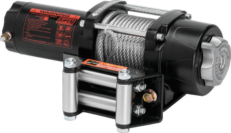 QuadBoss Winch Kit - 39ft x 3/16in Synthetic Rope - 3hp - Hawse Fairlead - Wired Remote - 2500lb