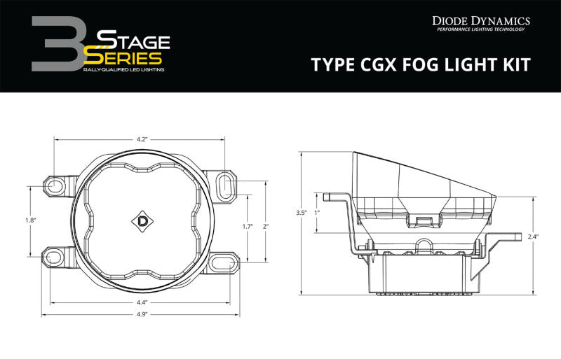 Diode Dynamics SS3 Type CGX Fog Light Mounting Kit