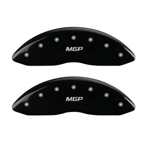 MGP 4 Caliper Covers Engraved Front & Rear Oval logo/Ford Black finish silver ch