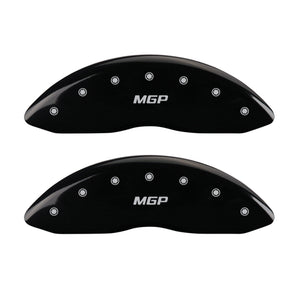 MGP 4 Caliper Covers Engraved Front & Rear No bolts/ST Black finish silver ch