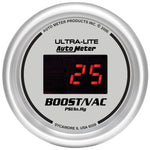 Autometer Ultra-Lite 2-1/16in 30INHG-30PSI Digital Silver Dial Vacuum/Boost Gauge w/ Red Led