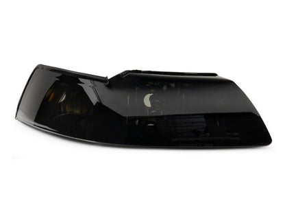 Raxiom 99-04 Ford Mustang Axial Series OEM Style Replacement Headlights- Black Housing (Smoked Lens)