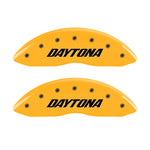 MGP 4 Caliper Covers Engraved Front & Rear Daytona Yellow Finish Black Char 2006 Dodge Charger