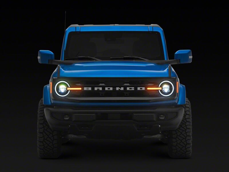 Raxiom 21-26 Ford Bronco LED Halo Headlights with White Backlight- Black Housing- Clear Lens