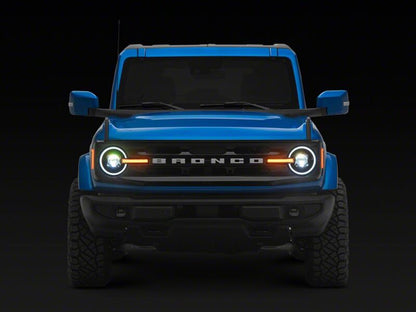 Raxiom 21-26 Ford Bronco LED Halo Headlights with White Backlight- Black Housing- Clear Lens