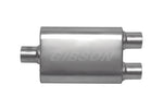 Gibson CFT Superflow Center/Dual Oval Muffler - 4x9x18in/3in Inlet/2.5in Outlet - Stainless