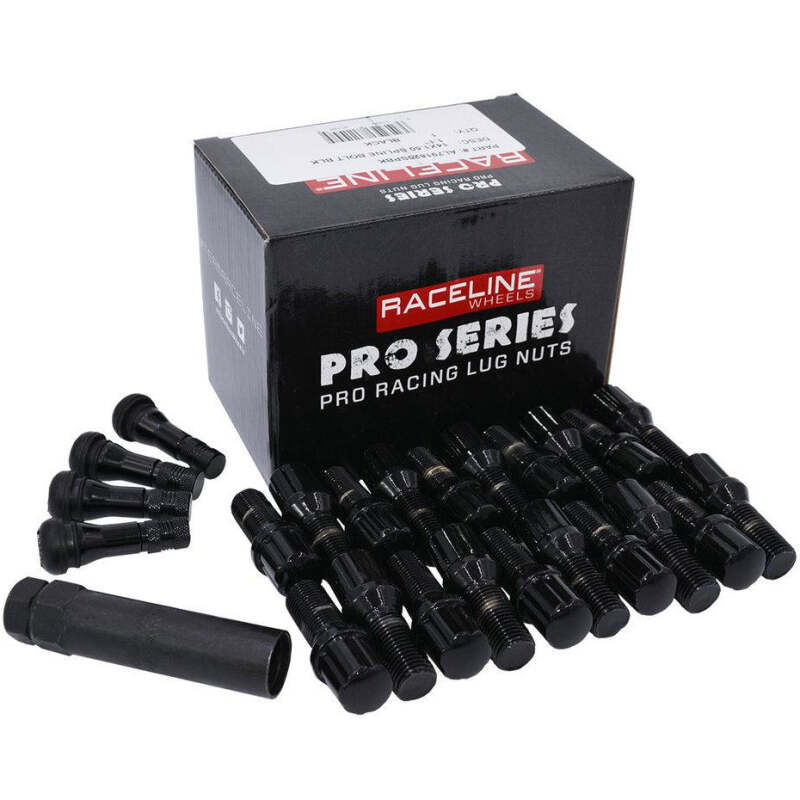 Raceline 12x1.5 Spline Black Lug Bolts (Set of 20)