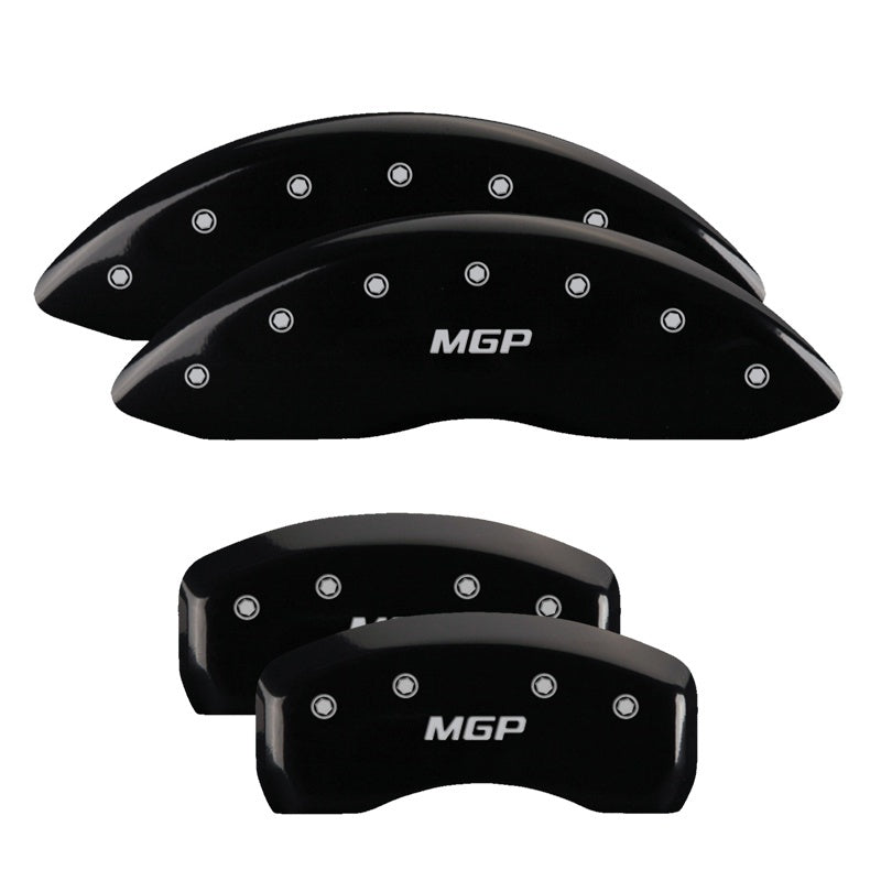 MGP 4 Caliper Covers Engraved Front & Rear MGP Black Finish Silver Char 2017 Toyota Corolla IM
