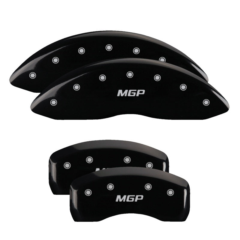 MGP 4 Caliper Covers Engraved Front & Rear MGP Black Finish Silver Characters 2019 Ford Edge