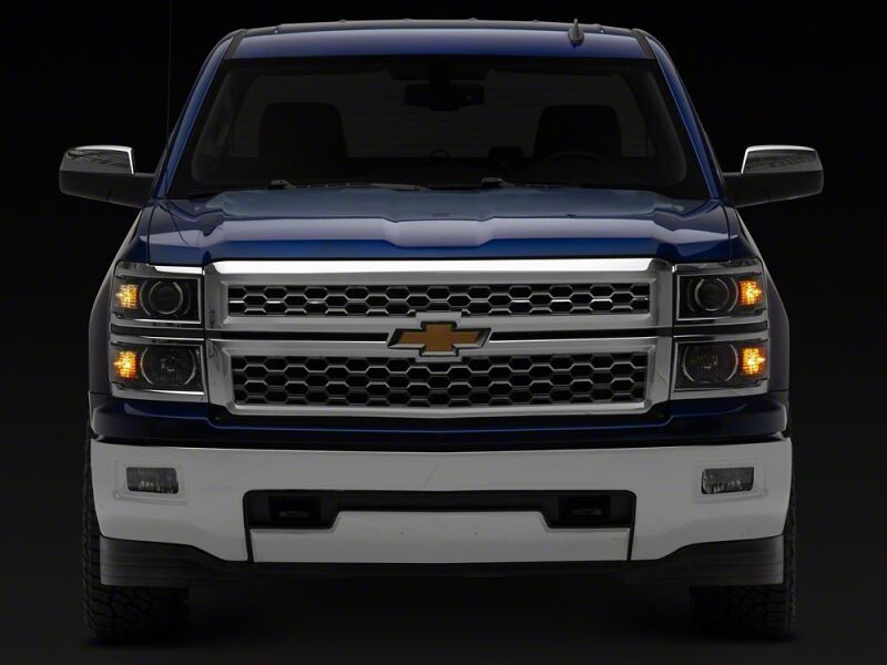 Raxiom 14-15 Chevrolet Silverado 1500 OE Projector Headlights/Chrome Trim- Black- Clear Lens