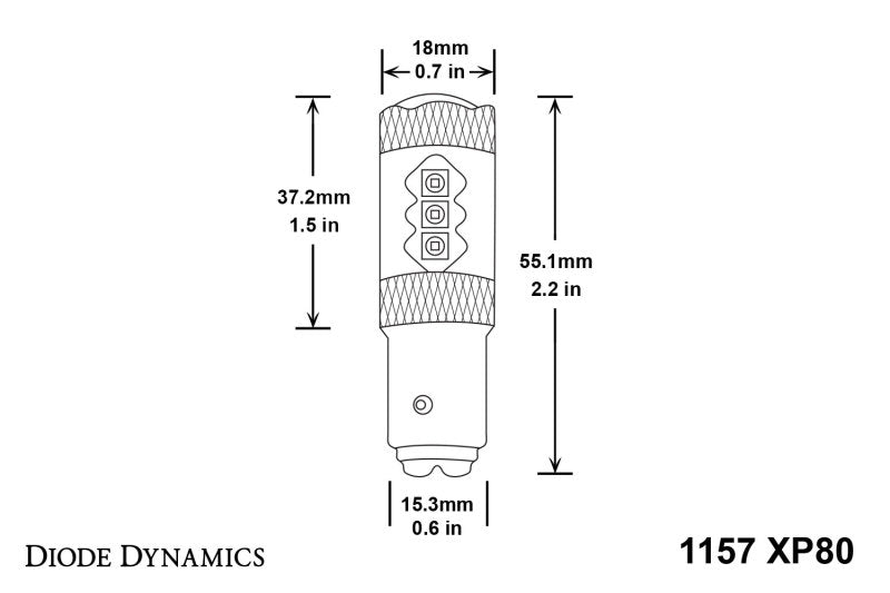 Diode Dynamics 1157 LED Bulb XP80 LED - Amber (Single)