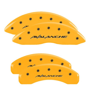 MGP 4 Caliper Covers Engraved Front & Rear Avalanche Yellow Finish Black Char 2001 Chevrolet Tahoe