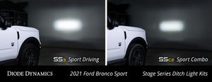 Diode Dynamics 2021 Ford Bronco Sport SS3 LED Ditch Light Kit - Pro White Combo