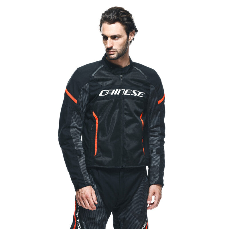 Dainese Air Frame 3 Tex Jacket Black/Black/Red Fluorescent Size - 48