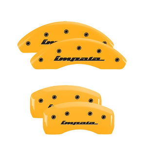 MGP 4 Caliper Covers Engraved Front & Rear Impala Yellow Finish Black Char 2002 Chevrolet Impala