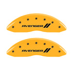 MGP 4 Caliper Covers Engraved Front & Rear With stripes/Avenger Yellow finish black ch