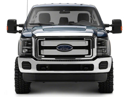Raxiom 11-16 Ford F-250 Super Duty LED Projector Headlights - Black Housing (Clear Lens)