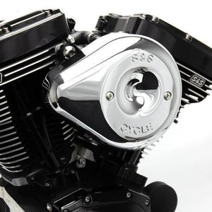 S&S Cycle 01-15 Fuel-Injected Softail Stealth Air Cleaner Kit w/ Chrome Teardrop Cover