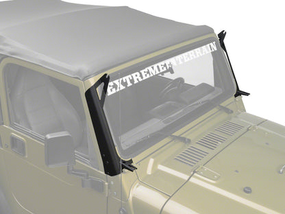 Raxiom 97-06 Jeep Wrangler TJ 50-In LED Light Bar Windshield Mount w/ Auxiliary Bracket