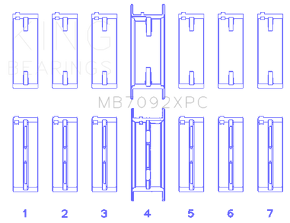King Engine Bearings Nissan RB26DETT 24V Coated Performance Main Bearing Set - Size STD