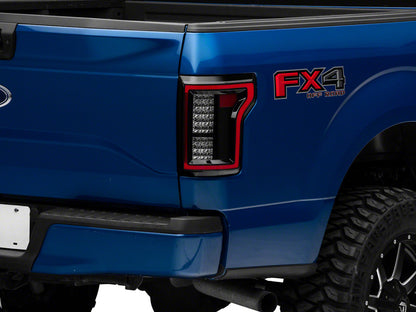 Raxiom 15-17 Ford F-150 LED Tail Lights- Black Housing (Smoked Lens)